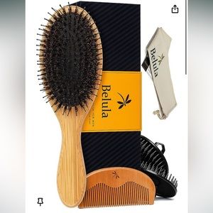 Belula Boar Bristle Hair Brush for Men Set Mens' Hair Brush with Nylon Pins